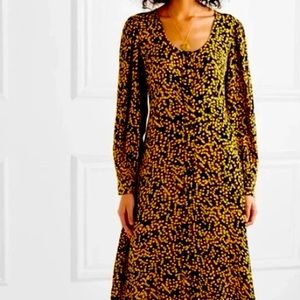 GANNI Black and Gold Button Scoop Neck Maxi Dress 36/Small